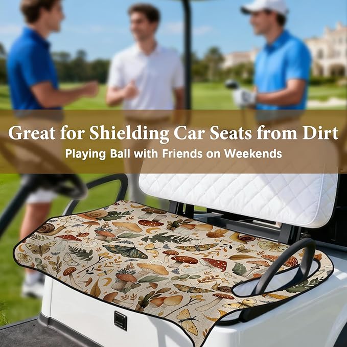Golf Cart Seat Covers, Butterfly Golf Cart Seat Towel Blanket Club Car for Golf Lover, Golf Cart Accessories, Keep Seat Comfortable and Cool for 2-Seat Golfs Carts, Gifts for Christmas Thanksgiving