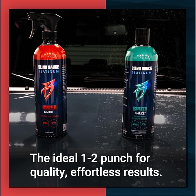Bling Sauce Platinum Speed Sauce, Cherry Scent, Anti-Static Quick Detail Spray for Cars, Trucks, SUVs, 24oz.