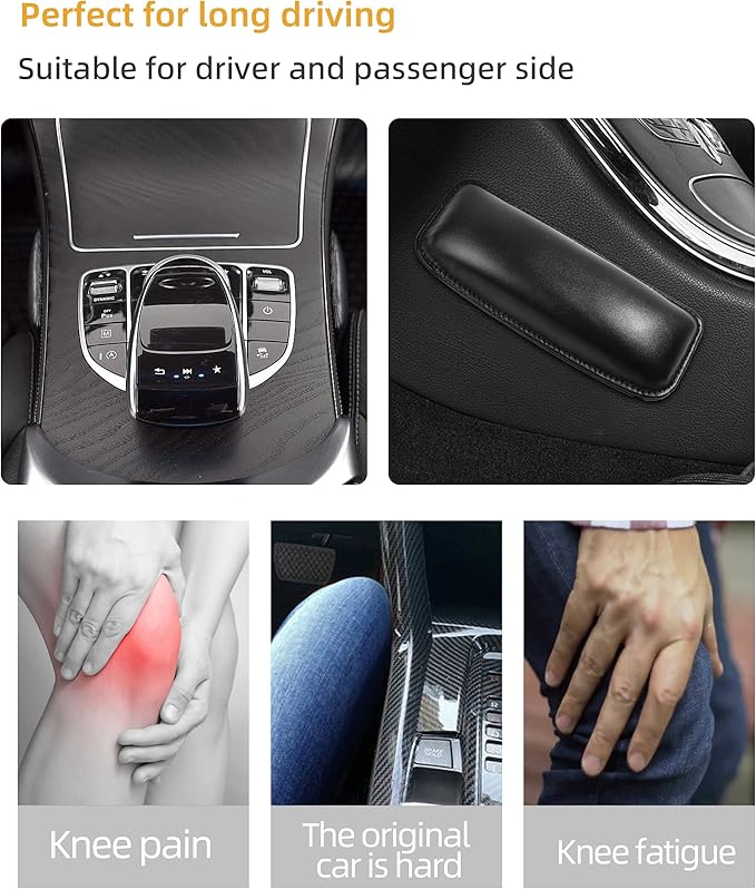 YAKEFLY 2 Pack Soft Car Center Console Knee Leg Elbow Cushion Pad,Universal Leather Car Armrest Pillow Car Knee Cushion Elbow Pillow Thigh Support Comfort Pillow,Automotive Interior Accessories