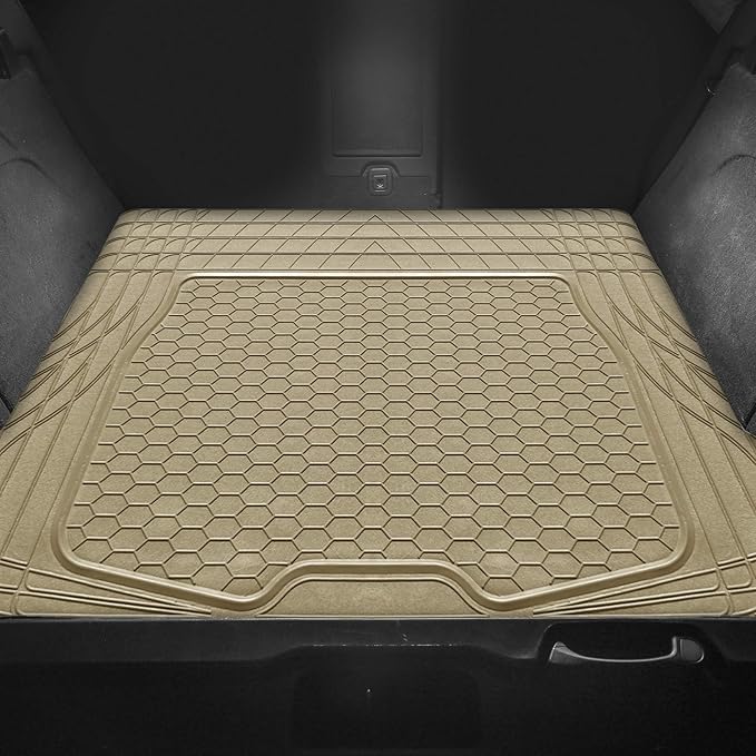 FH Group ClimaProof Universal Cargo Mat – All-Weather, Trimmable Trunk Mat (55" W x 31.5" D) – Fits Most Cars, SUVs & Trucks – Beige
