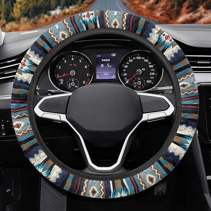 SEANATIVE Baja Stripes Car Steering Wheel Cover Universal Car Accessory for Diverse Cars Neoprene Dust Cover for Steering Wheel