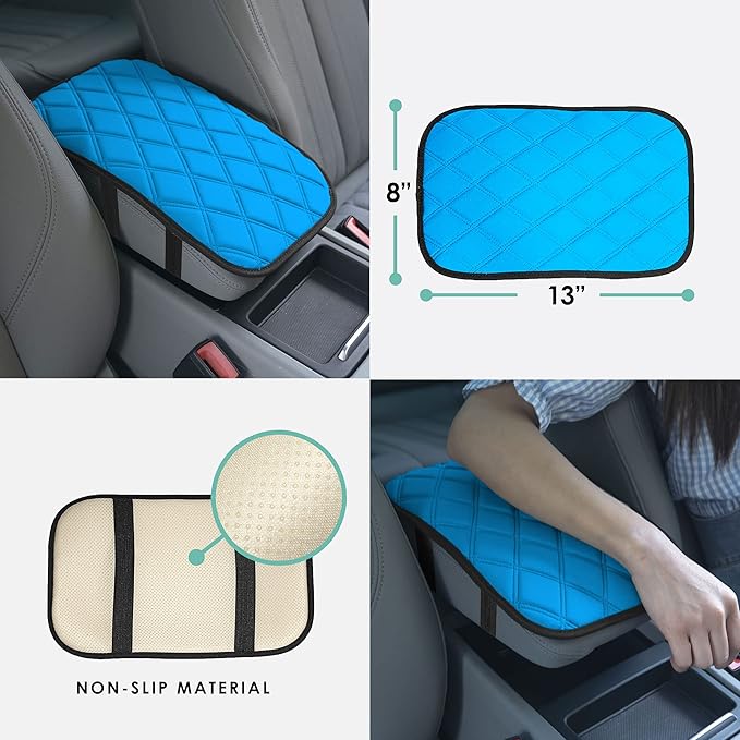 FH Group Neosupreme Aqua Diamond Pattern Center Console Pad – Water-Resistant Armrest Cover Protector for Cars, SUVs & Trucks