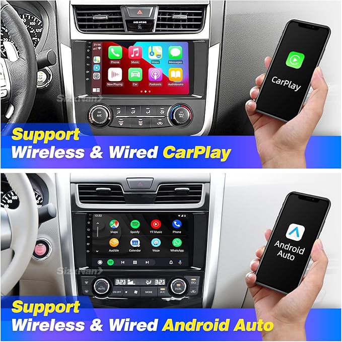 ALTIMA 2013-2018 Radio Updated Compatible with Wireless Carplay Android Auto,Car Stereo 1280x720 TouchScreen Bluetooth Navigation Multimedia Player GPS WIFI AM FM Backup Camera 8core HeadUnit
