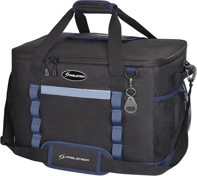 Maelstrom Collapsible Soft Cooler Bag,35/55/75 Cans Beach Cooler with Flip Top Lid, Ice Chest, Leakproof & Portable for Beach, Camping, Road Trips & Grocery Shopping