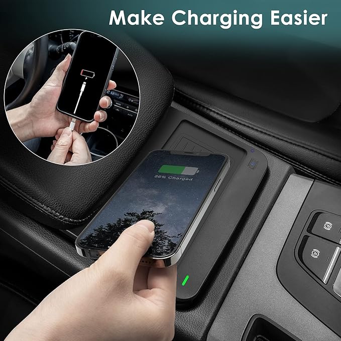 Car Wireless Phone Charger for Audi Q5 2018-2024/SQ5 2018-2022 2024 Center Console,Charging Pad Mat for Audi Q5 SQ5 2018 2019 2020 2022 2023 2024 Accessories Interior (Not fit SQ5 2023)