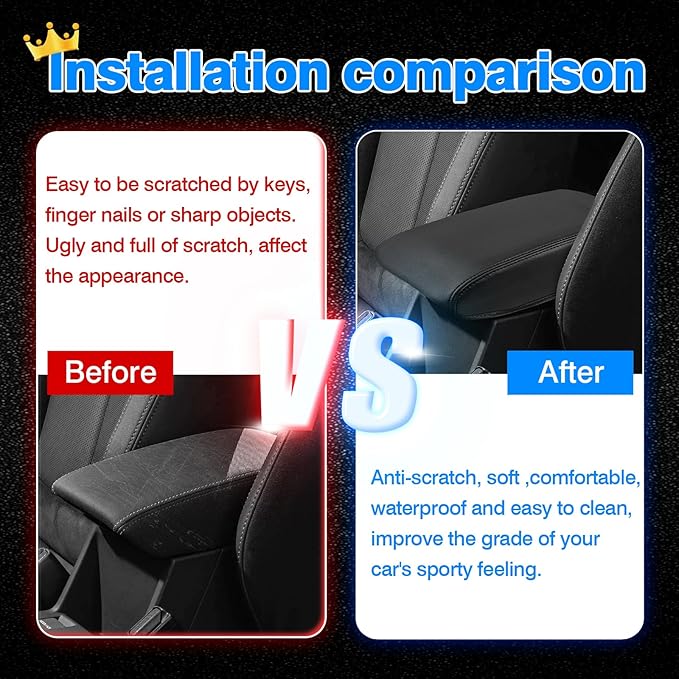 Autorder Center Console Cover for 2025 2026 Forester Accessories Armrest Cover Anti-Scratch Middle Console Pad Leather Armrest Protector