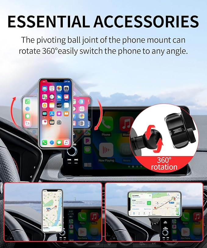 Car Phone Holder for 2025 Acura ADX 2023-2025 Integra 2024-2025 Integra Type S Accessories 7/9-Inch Screen Fixed Clip, 360° Rotation Phone Mount Compatible with MagSafe