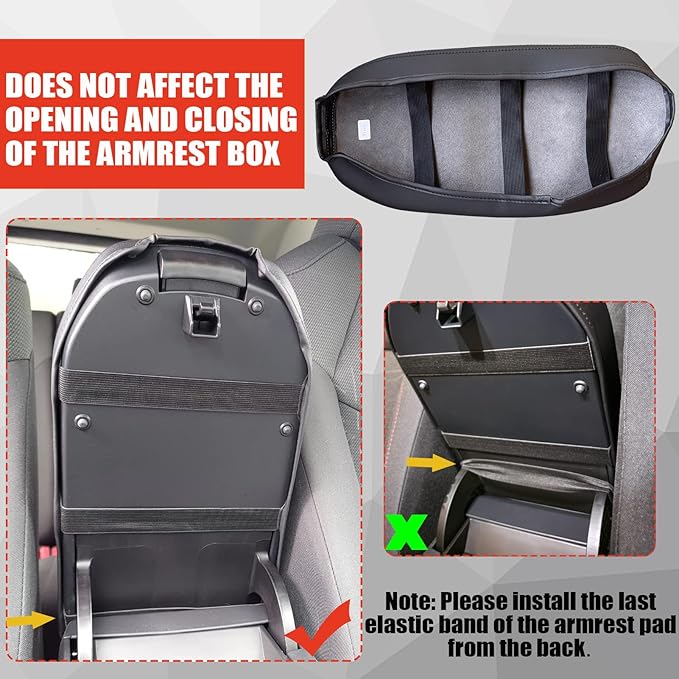Center Console Cover for Toyota RAV4-2025 2024 2023 2022 2021 2020 2019 Leather Middle Console Cover Armrest Cover Protector for Toyota RAV4 Accessories (Black)