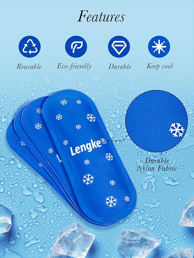 Leng Ke Ice Packs, TSA Approved Ice Packs for Insulin Cooler Travel Case (4 Packs)