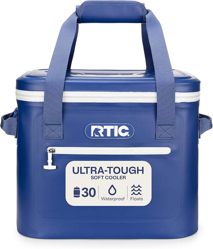 RTIC Ultra-Tough Soft Cooler 30 Can, Insulated Bag Portable Ice Chest Box for Lunch, Beach, Drink, Beverage, Travel, Camping, Picnic, Car, Trips, Floating Cooler Leak-Proof with Zipper