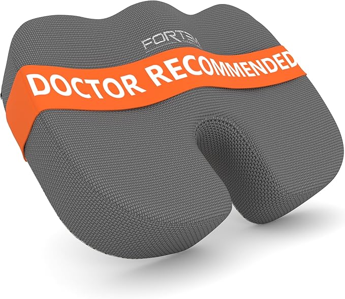 FORTEM Seat Cushion, Office Chair Cushion, Desk Chair Memory Foam, Sciatica Coccyx Tailbone Pain Relief, Pressure Relief, Sitting Pad, for Long Gaming & Sitting, Washable Cover, Non Slip