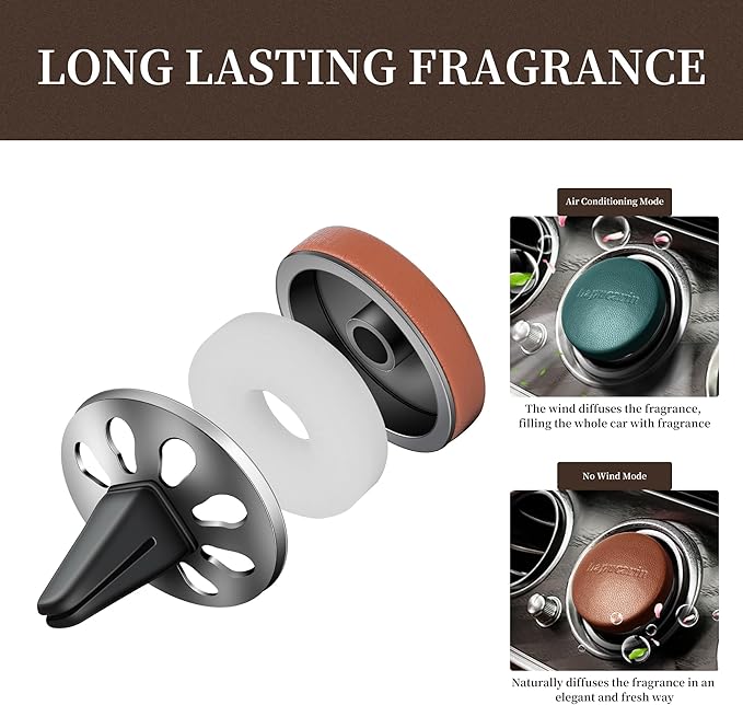 Car Air Vent Clip Freshener Refills Tablets Solid Fragrance Replacement Pads with 2 PCs Roman Reverie Scents