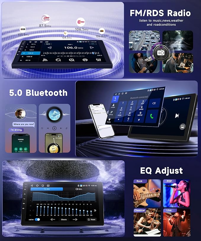 4G+64G Car Radio Stereo for Ford Transit 2013-2019, 9inch IPS Touch Screen/Android 15/Wireless CarPlay/Android Auto/32 EQ/GPS Navigation/WiFi/5.0Bluetooth/FM/RDS/SWC/AHD Backup Camera
