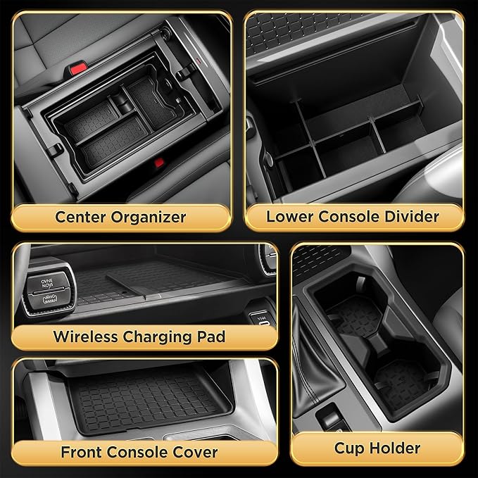 5PCS for Toyota RAV4 2026 Center Console Organizer Armrest Divider Wireless Charging Pad Cup Holder for Toyota RAV4 Accessories 2026(Not for Limited)
