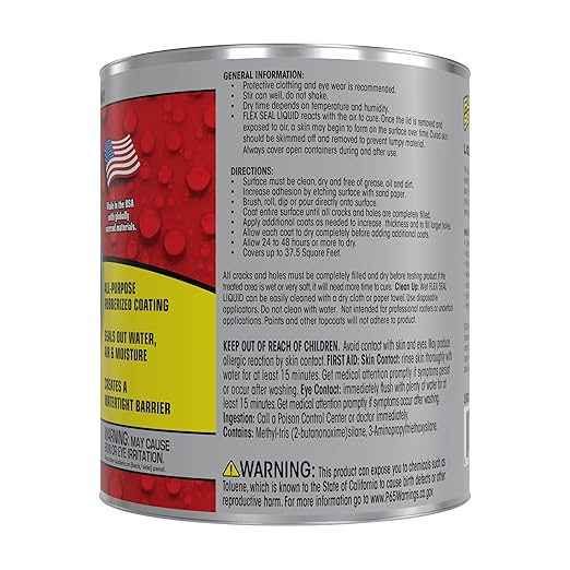 Flex Seal Liquid, Rubber Coating Sealant, Waterproof, Flexible, Breathable, and UV Resistant, Roof Repair, Basements, RV, Campers, Trailers, Marine, EPDM, Masonry, Clear, 32 oz