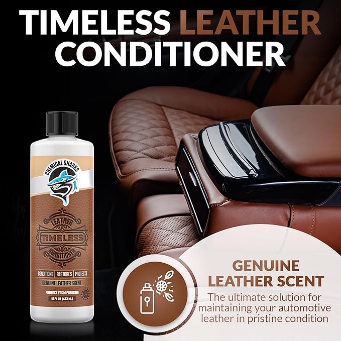 Timeless Leather Conditioner - Genuine Leather Scent, UV Protection - Conditions, Restores, and Protects for Cars, Trucks, Boats - Rich Luxurious Cream