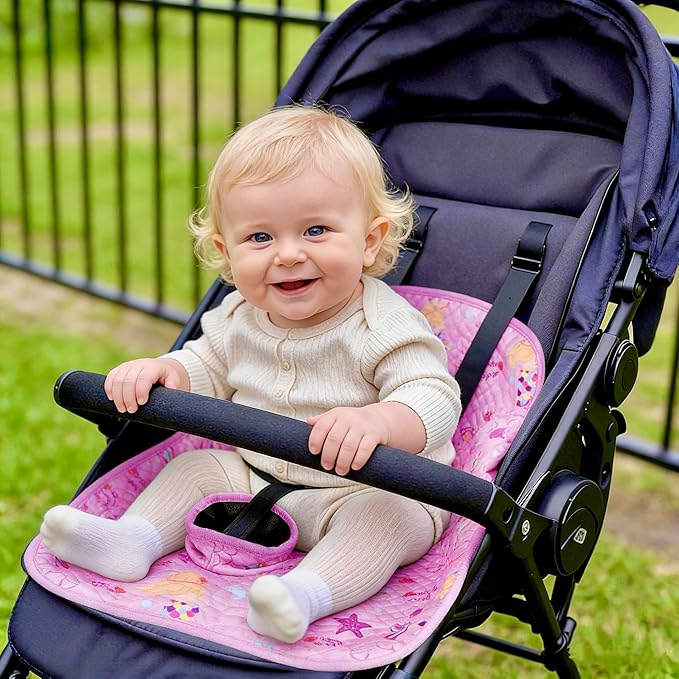 Piddle Pad Car Seat Liner- Waterproof Soft Car Seat Potty Training Protector, Travel-Friendly Baby Toddler Carseat Cover for Spills, Nappy Leaks, Accidents (Purple Mermaid)