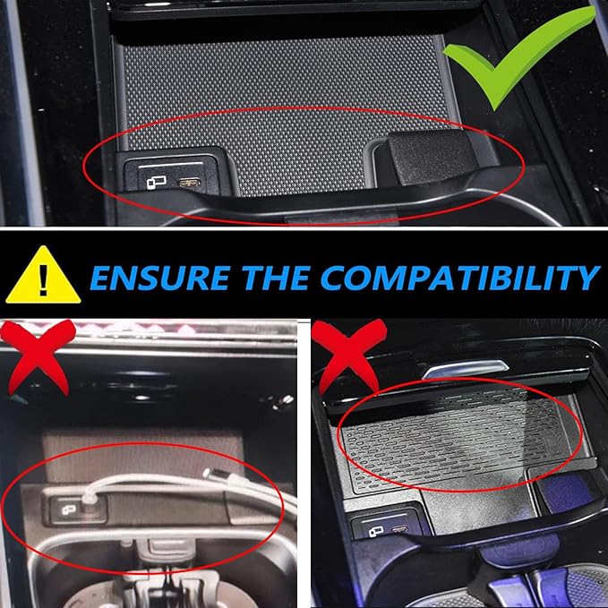 Wireless Car Charger for Mercedes Benz A-Class B-Class Gla Glb Cla Amg 2020-2023 All Models Accessory with 15w Wireless and 27w USB Qc3.0 Fast Charging (2024 New)