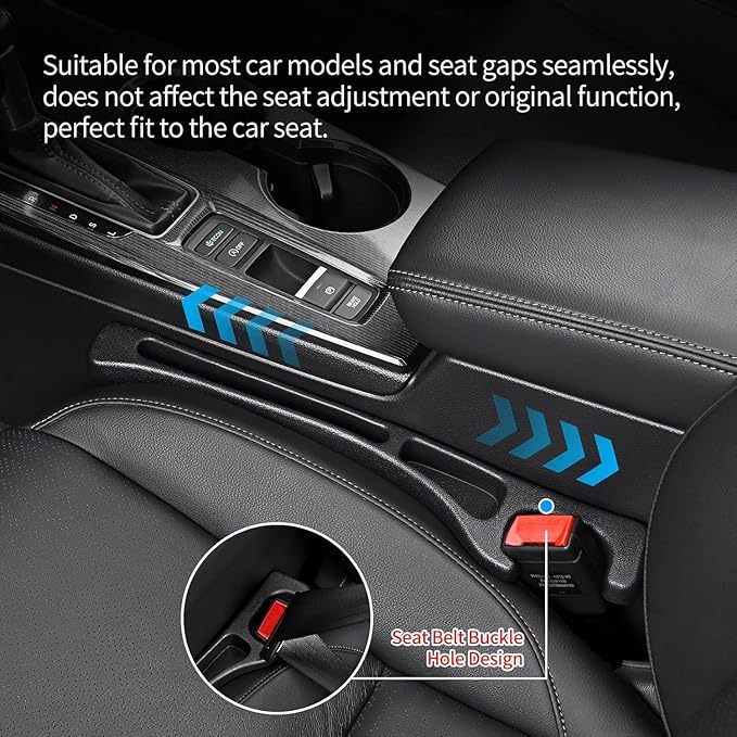 4 Pack Car Seat Gap Filler, Car Seat Gap Plug to Fill The Gap Between Seat and Console, Universal Car Seat Gap Filler Organizer Crevice Blocker Stop Things from Dropping