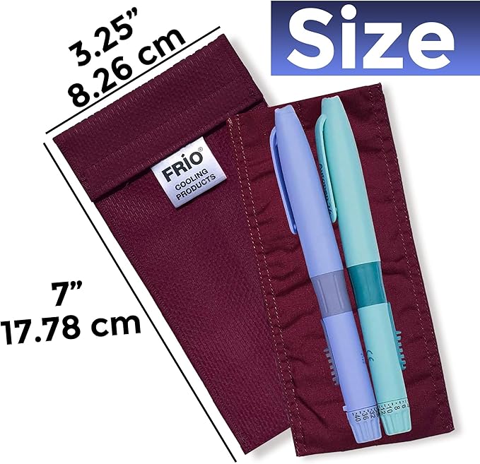 FRIO Cooling Wallet - Insulin Cooler for 45+ Hours of Stress Free On The Go - Burgundy - Duo