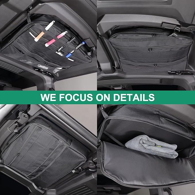 Roof Organizer Bag Storage for Hummer EV Accessories Sunroof Rooftop Panel Waterproof Foldable Heavy Duty Hardtop Cargo Carrier Bag Overhead for Hummer EV SUV Pickup 2022-2025 2026 (Rear Roof-Right)