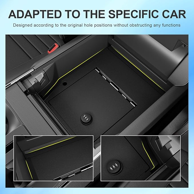 SZYANG Center Console Safe Organizer Compatible with 2021-2025 Ford F150 Lock Box No XLT STX Tremor Raptor Console Safe Vault Replacement for 2021-2025 Ford F-150 Accessories