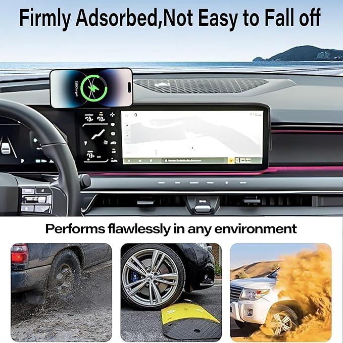 Car Phone Holder for Kia EV9 2024 2025 2026 Accessories Apply to 12.3 Inch Touch Screen 15W Fast Wireless Charger Screen Fixed Clip Cell Phone Mount Hands-Free 360 Degree Rotation