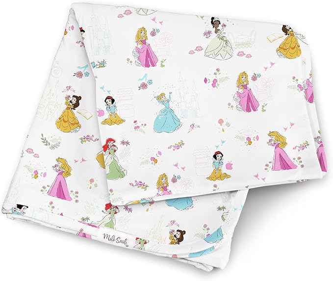 Milk Snob Disney Princess Baby Girl Swaddle Blanket, Soft Receiving, Security Bed and Play Blanket, Toddler and Infant Baby Bedding Registry and Shower Gifts, Newborn Essentials, 35x35