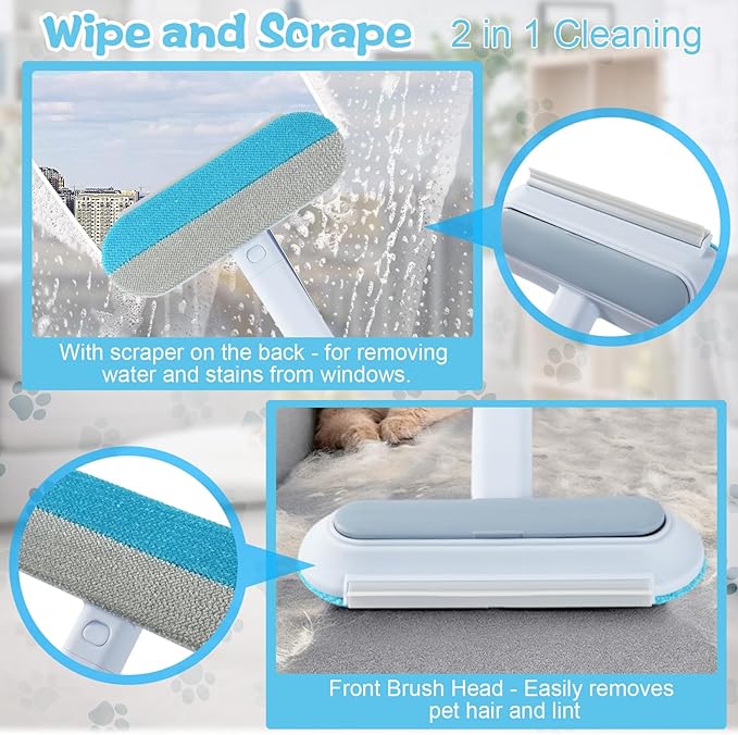 Multi-Functional Pet Hair Removal Tool with Pet Hair Removal Glove, Reusable Lint Brush for Dogs & Cats, Gentle Cleaning for Sofa, Carpet, Clothes & Bedding