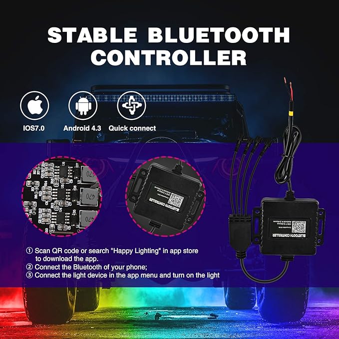Nilight RGB LED Rock Lights Kit 4 PCS Underglow Multicolor Neon Light Pod with Magnetic Base Bluetooth App Control Flashing Music Mode IP68 Wheel Well Light for Truck ATV UTV RZR SUV