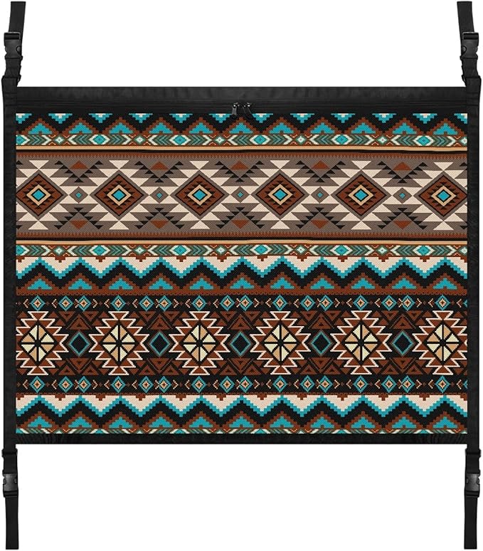 NDISTIN Southwest Aztec Car Ceiling Storage Net Adjustable Car Ceiling Cargo Net Pocket Droop Less Car Roof Cargo Net Universal Fit for SUV Truck Van Interior Auto Accessory