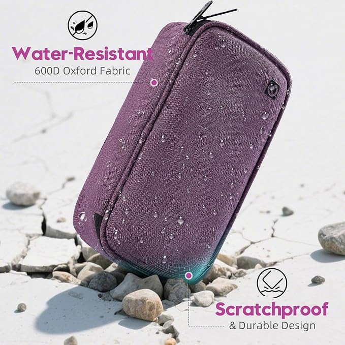 ALLCAMP Insulin Cooler Travel Case for Diabetic Organize Medication with 4 Ice Packs Purple(9X 4.72x 3.14 inches)