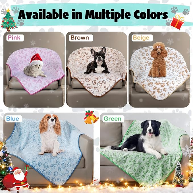 Pink Cat Blanket for Kitten Beds, Flannel Pink Stuff Cute Paw Print, 24 * 32 inches Dog Girls Blanket, Puppy Ragdoll Kitten Necessities