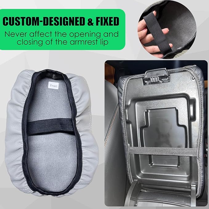for Honda CRV 2017-2022 Center Console Cover - Vegan Leather Extra Soft Armrest Protector for Honda CR-V Interior Accessories 2017 2018 2019 2020 2021 2022（Gray）