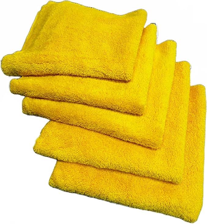The Jobber 365 Microfiber Detailing Towels, Exterior and Interior Use, Premium Korean Quality, 16x16 inches, 365 GSM, Yellow, 10 Pack