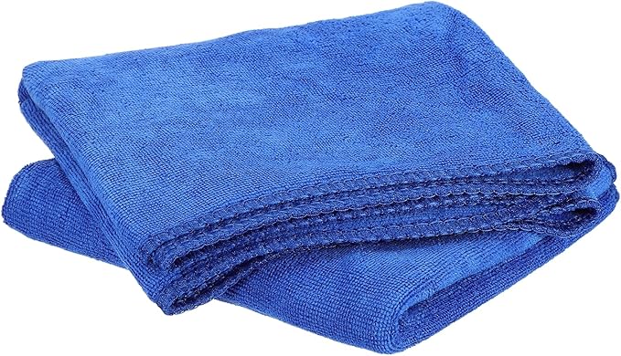 HARFINGTON 2 Pack Microfiber Cleaning Cloth, 24" x 16" Multi-Functional Cleaning Towels Reusable Absorbent Rags for Car Wash Kitchen Household Window Clean, Sapphire Blue