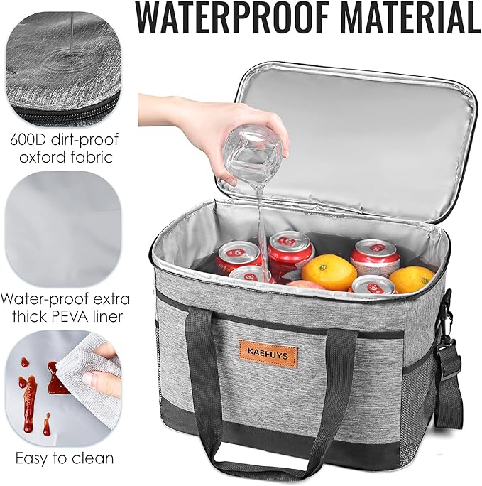 Insulated Cooler Bag Soft Cooler Bag for Men/Women with Shoulder Strap, Leakproof for Camping, Travel, Picnic, Work (30L)