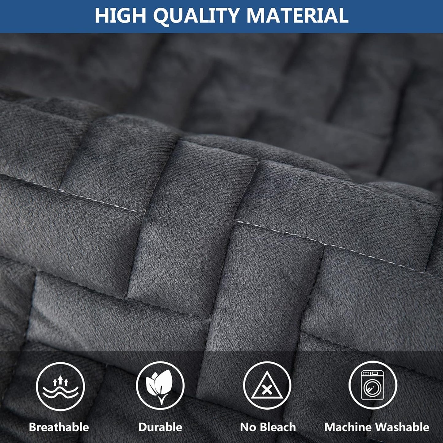 Eismodra Couch Cover,Sectional Couch Covers,Sofa Covers for 3 Cushion Couch,Anti-Slip Sofa Slipcovers for Dogs Cats Kids Loveseat Recliner L Shaped Armrest Backrest,Dark Gray 36''x94''(Only 1 Piece)