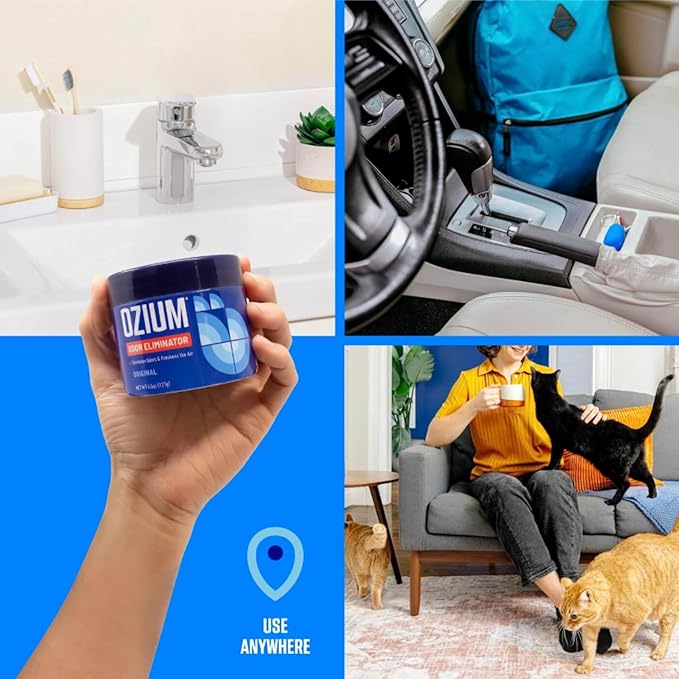 Ozium 4.5 Oz. Odor Eliminating Gel for Homes, Cars, Offices and More, Outdoor Essence, 2 Pack