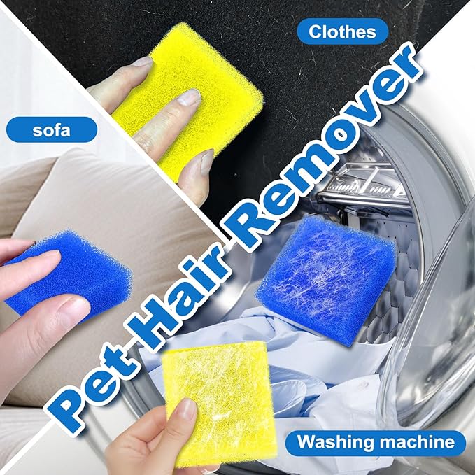 6PCS Pet Hair Remover for Laundry, Ultra-Adhesive Dryer Cat & Dog Hair Catcher, Reusable & Eco-Friendly Lint & Fur Remover, Pet Hair Removal Tool for Washing Machine, Safe for All Fabrics
