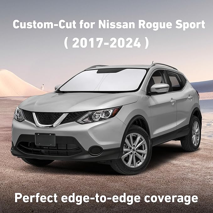EcoNour Windshield Sunshade Compatible for Nissan Rogue Sport 2017-2022 2023 2024, Sun Visor for Front Windshield & Window Sun Shade Cover, UV Heat Blocker & Protector, Car Accessories