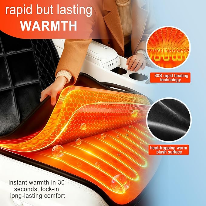 Car Seat Cushion Comfortable Seat Cover for Car Truck SUV Van, Full Back and Seat Cushions for Driver and Passenger (Black-1, 1PCS, Driver Seat)