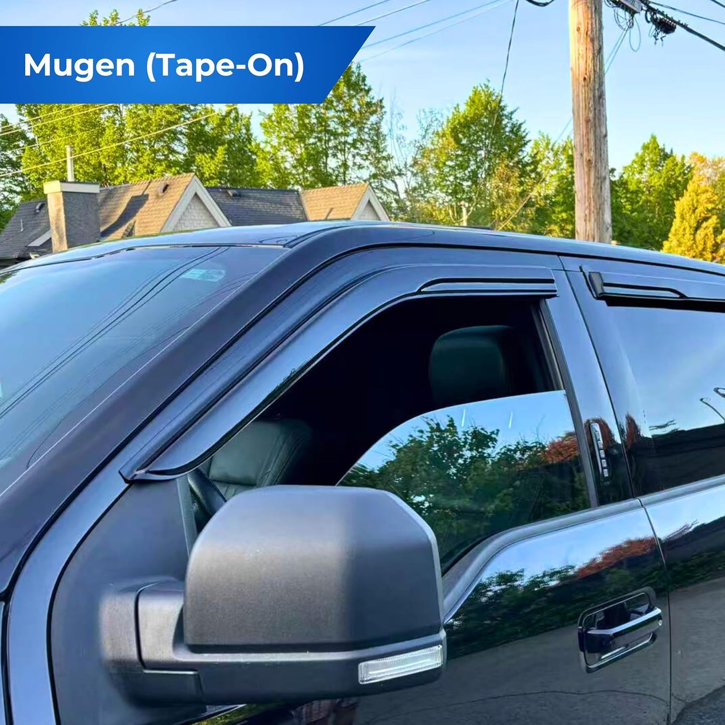 KPY Window Visor Compatible with Subaru WRX 2015-2021, 4PC Rain Guard Side Window Vent Deflectors Tape-On Mugen Style, 2015 2016 2017 2018 2019 2020 2021