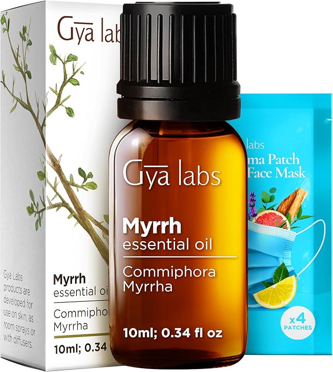 100% Pure Myrrh Essential Oil - 0.34 Fl Oz - Myrrh Oil for Hair, Skin, Diffuser, Aromatherapy & DIY Candle Making Scent