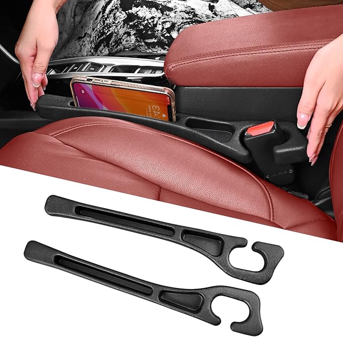 7F Car Seat Gap Filler, Organiser Between Seat and Centre Console, Universal Car Accessories, Fit SUV Truck Storage Black