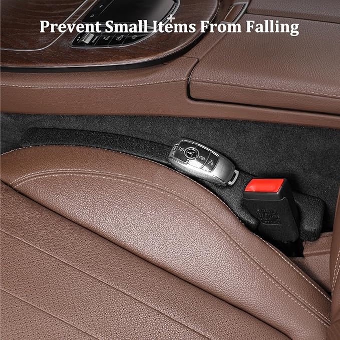 2 Pack Car Seat Gap Filler, Universal Fit Car Seat Gap Plug to Fill The Gap Between Seat and Console, Car SUV Truck Accessories Interior Fit Organizer Stop Cellphone Wallet Keys Coins from Dropping