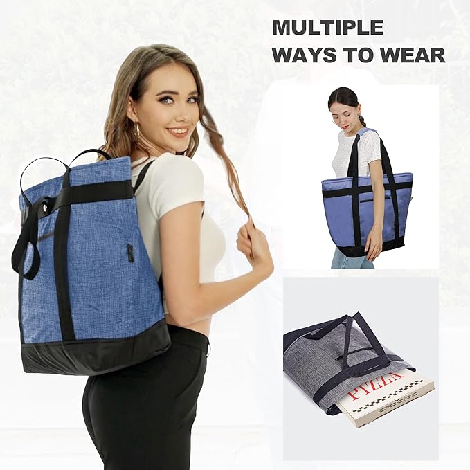 BeeGreen Cooler Bag Soft Insulated Tote for Beach Travel Grocery Shopping Lunch Portable Large Ice Coolers with Handle Hard Freezer Bags with Zippered Top Foldable Leakproof Delivery Totes Purple