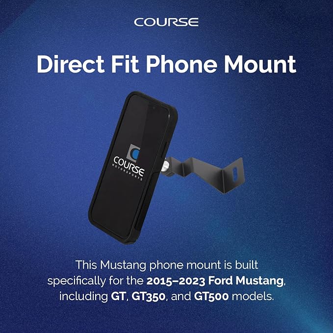 Course Motorsports Direct Fit Phone Mount | MagSafe Compatible | Custom Fit Car Phone Mount | Ford Mustang Phone Holder | Compatible with Ford Mustang, GT, GT-350, GT-500 (2015-2023)