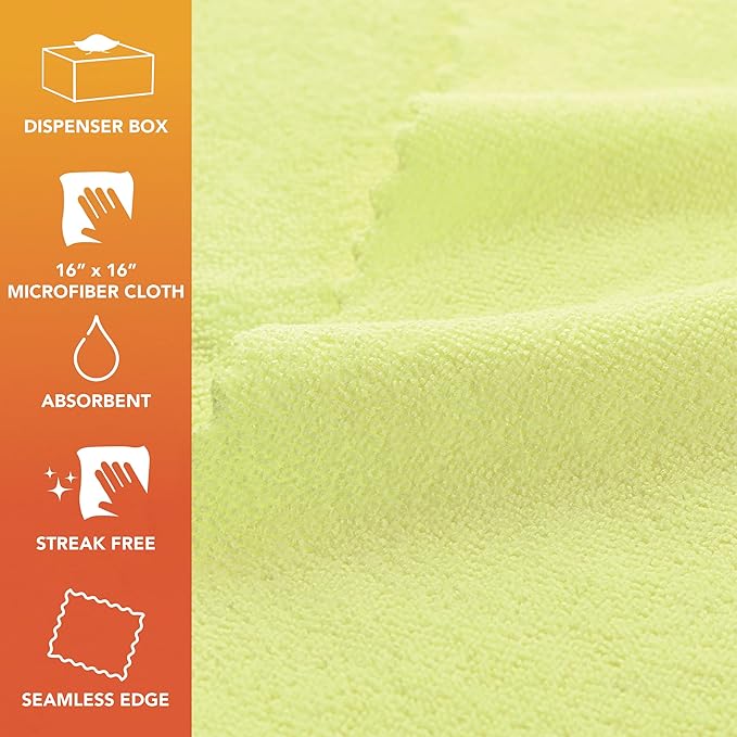 Arkwright Smart Rags Microfiber Cleaning Cloths, Pallet of 8000, Lint Free 215 GSM Reusable Towels for Auto, Office and Household Cleaning, 16 x 16 in, Yellow