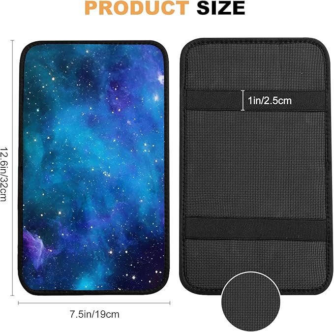 Car Center Console Cover,Nebula Galaxy Auto Center Console Pad,Armrest Cover Protector for Vehicle SUV Truck Car